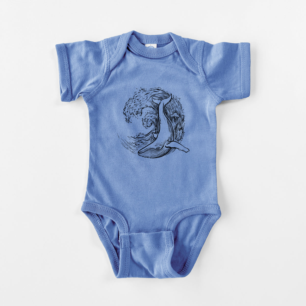 Whale Wave - Baby Fine Jersey Bodysuit