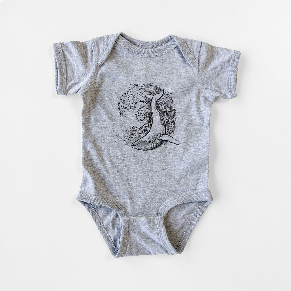 Whale Wave - Baby Fine Jersey Bodysuit