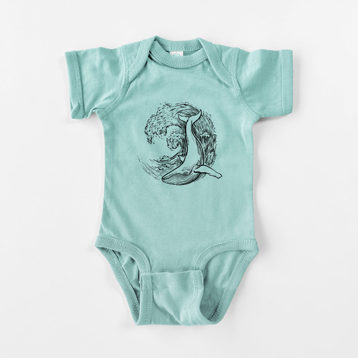 Whale Wave - Baby Fine Jersey Bodysuit
