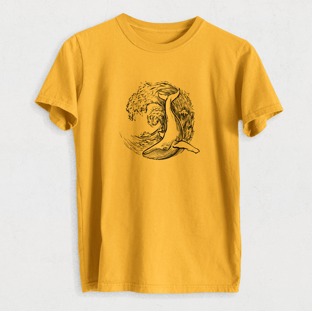 Whale Wave - Heavyweight Men&#39;s 100% Organic Cotton Tee