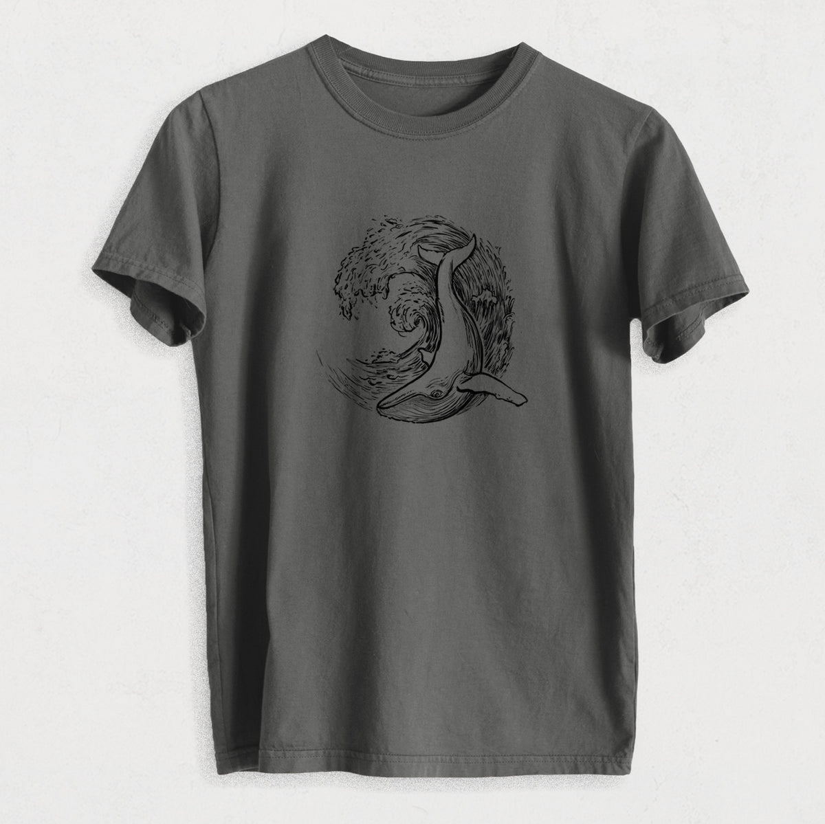 Whale Wave - Heavyweight Men&#39;s 100% Organic Cotton Tee