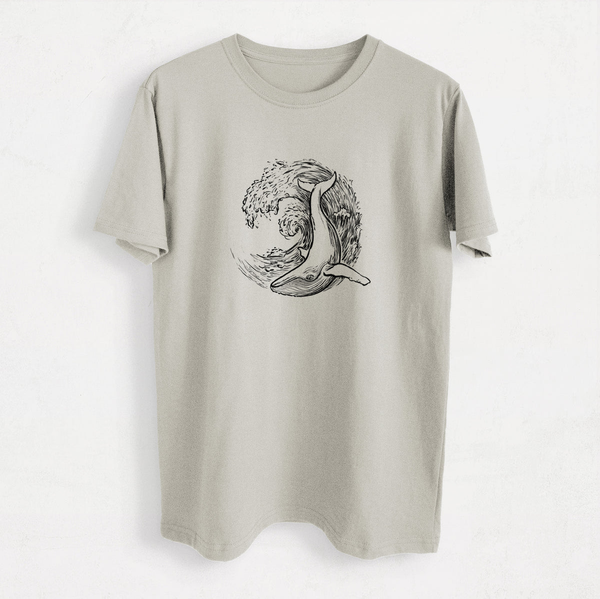 Whale Wave - Heavyweight Men&#39;s 100% Organic Cotton Tee