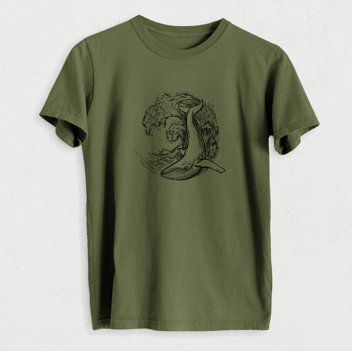 Whale Wave - Heavyweight Men&#39;s 100% Organic Cotton Tee
