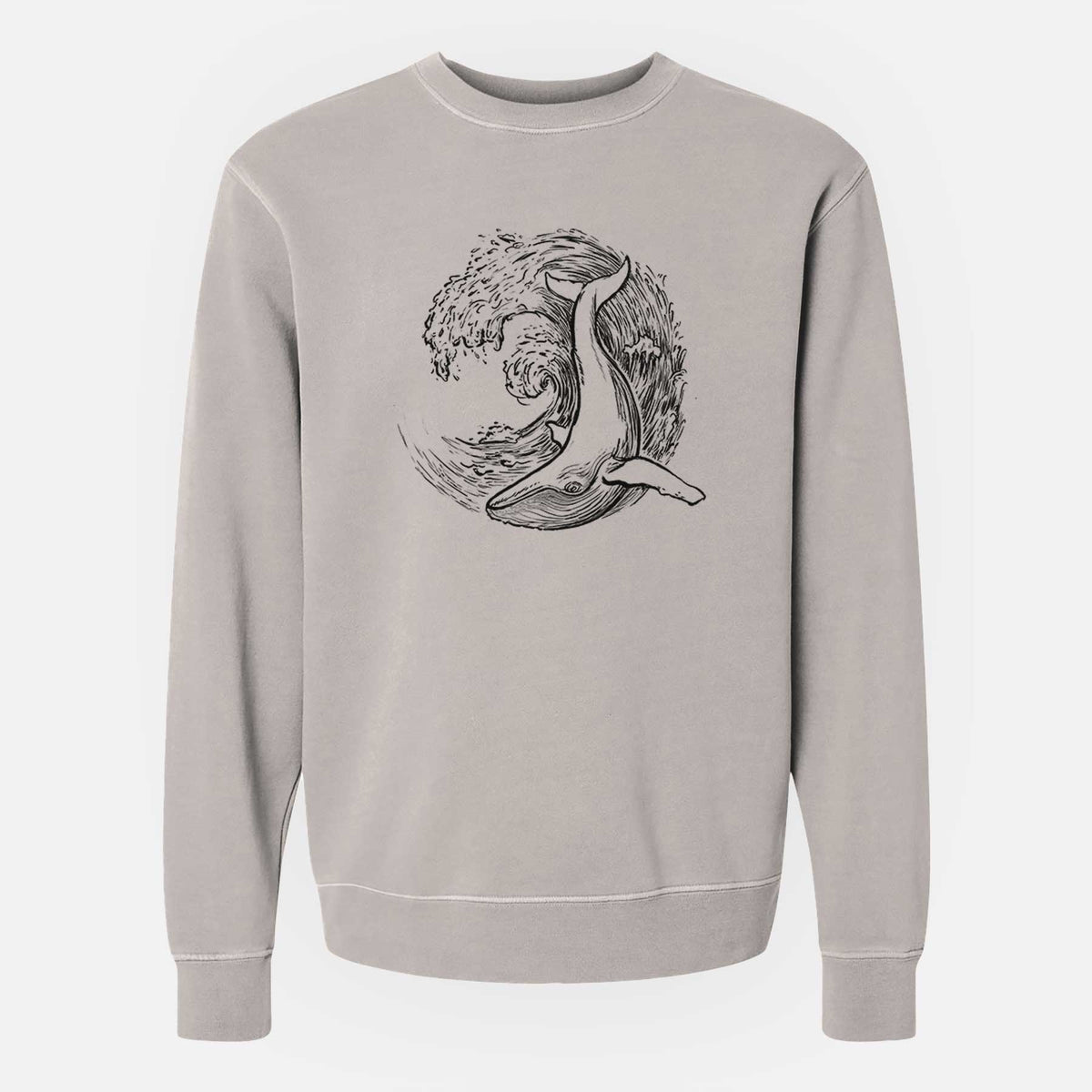 Whale Wave - Unisex Pigment Dyed Crew Sweatshirt