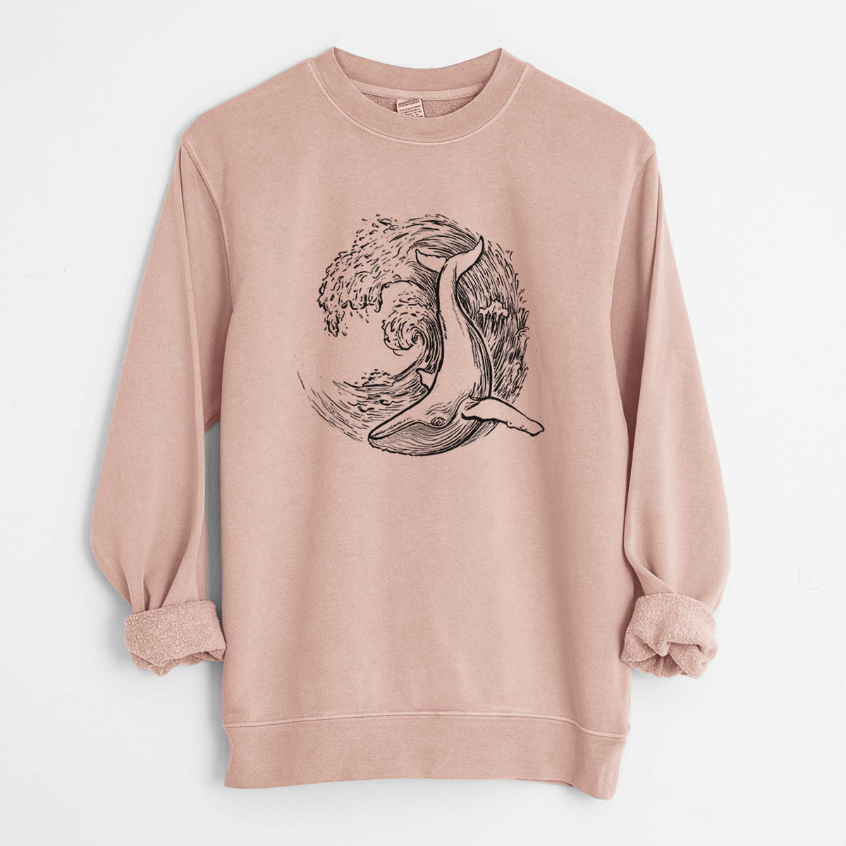 Whale Wave - Unisex Pigment Dyed Crew Sweatshirt