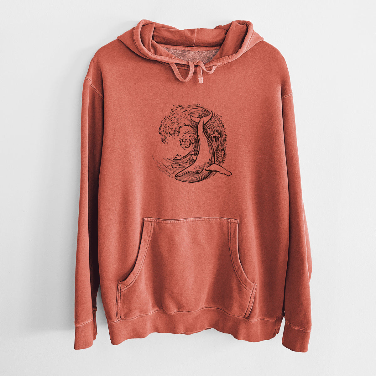 Whale Wave - Unisex Pigment Dyed Hoodie