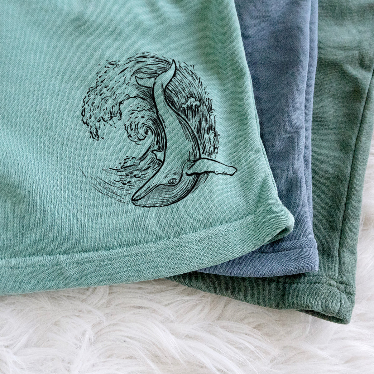 Whale Wave - Unisex Pigment Dyed Shorts