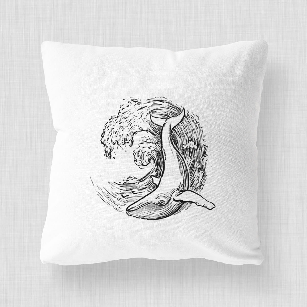 Whale Wave - Throw Pillow Cover