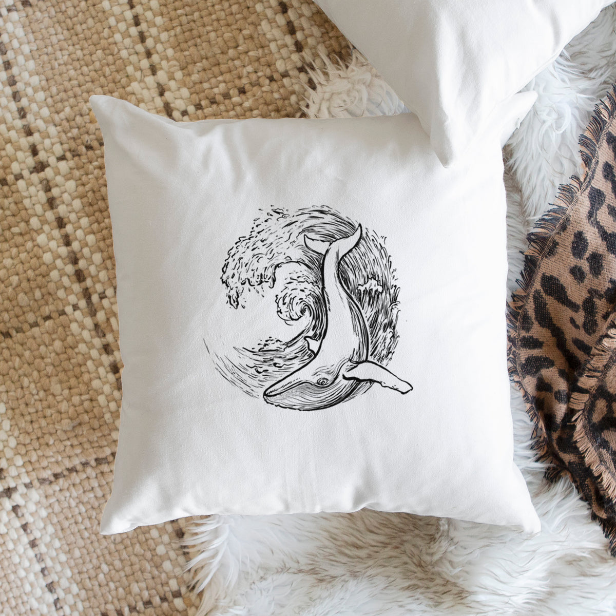 Whale Wave - Throw Pillow Cover