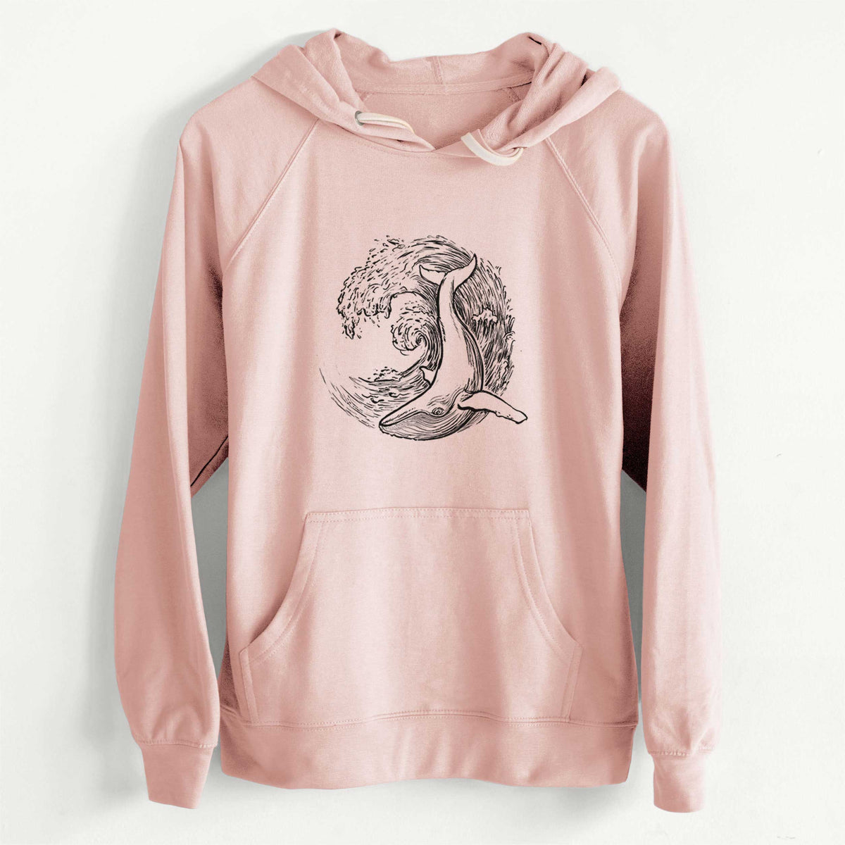 CLEARANCE - Whale Wave  - Unisex Slim Fit Loopback Terry Hoodie