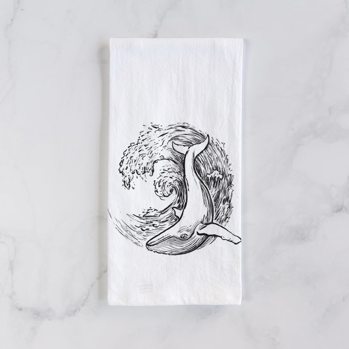 Whale Wave Tea Towel