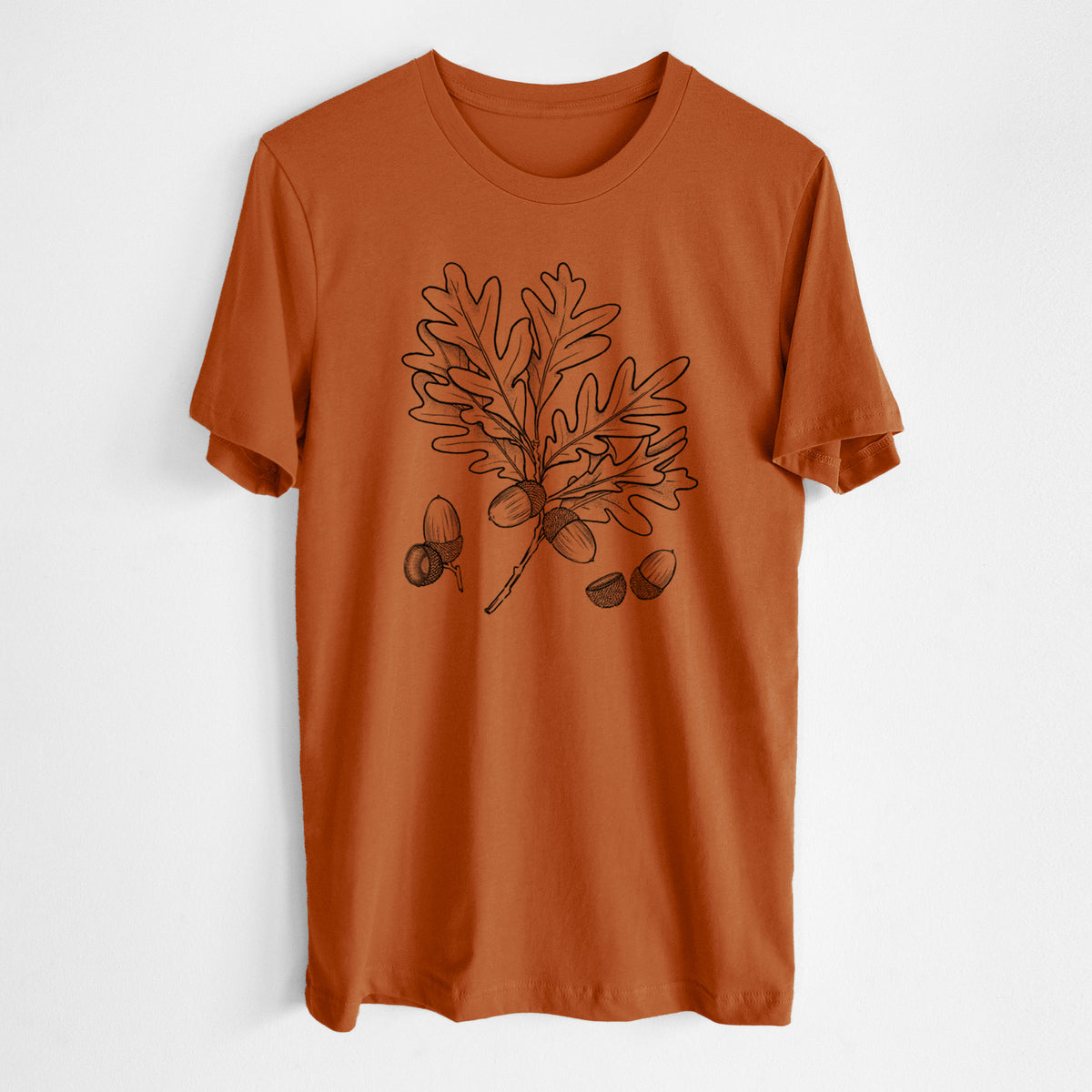 White Oak Branch with Acorns - Quercus alba - Lightweight 100% Cotton Unisex Crewneck