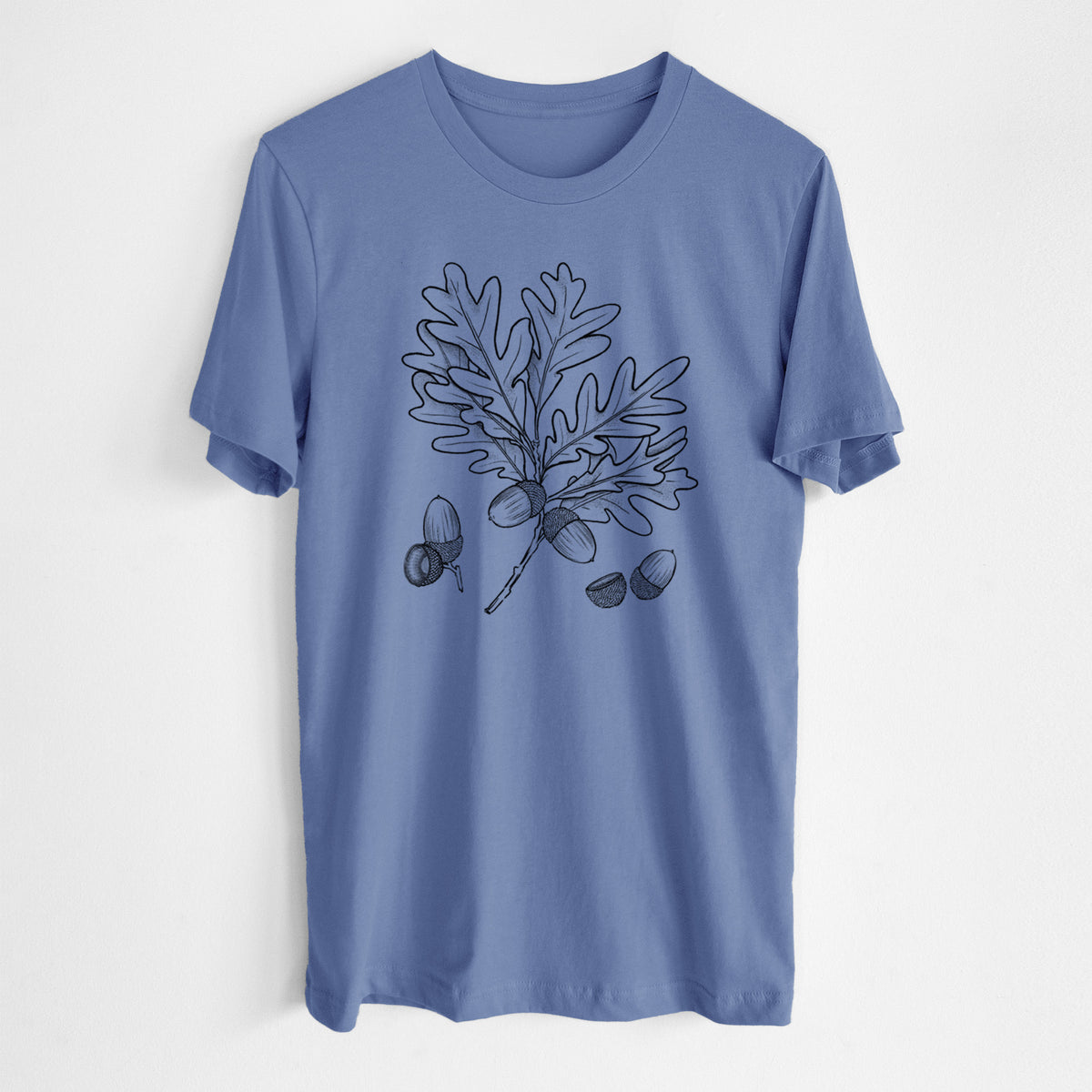 White Oak Branch with Acorns - Quercus alba - Lightweight 100% Cotton Unisex Crewneck