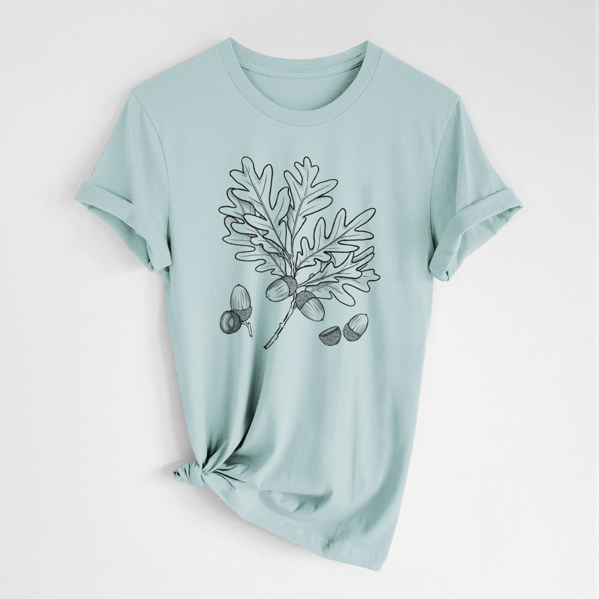 White Oak Branch with Acorns - Quercus alba - Lightweight 100% Cotton Unisex Crewneck