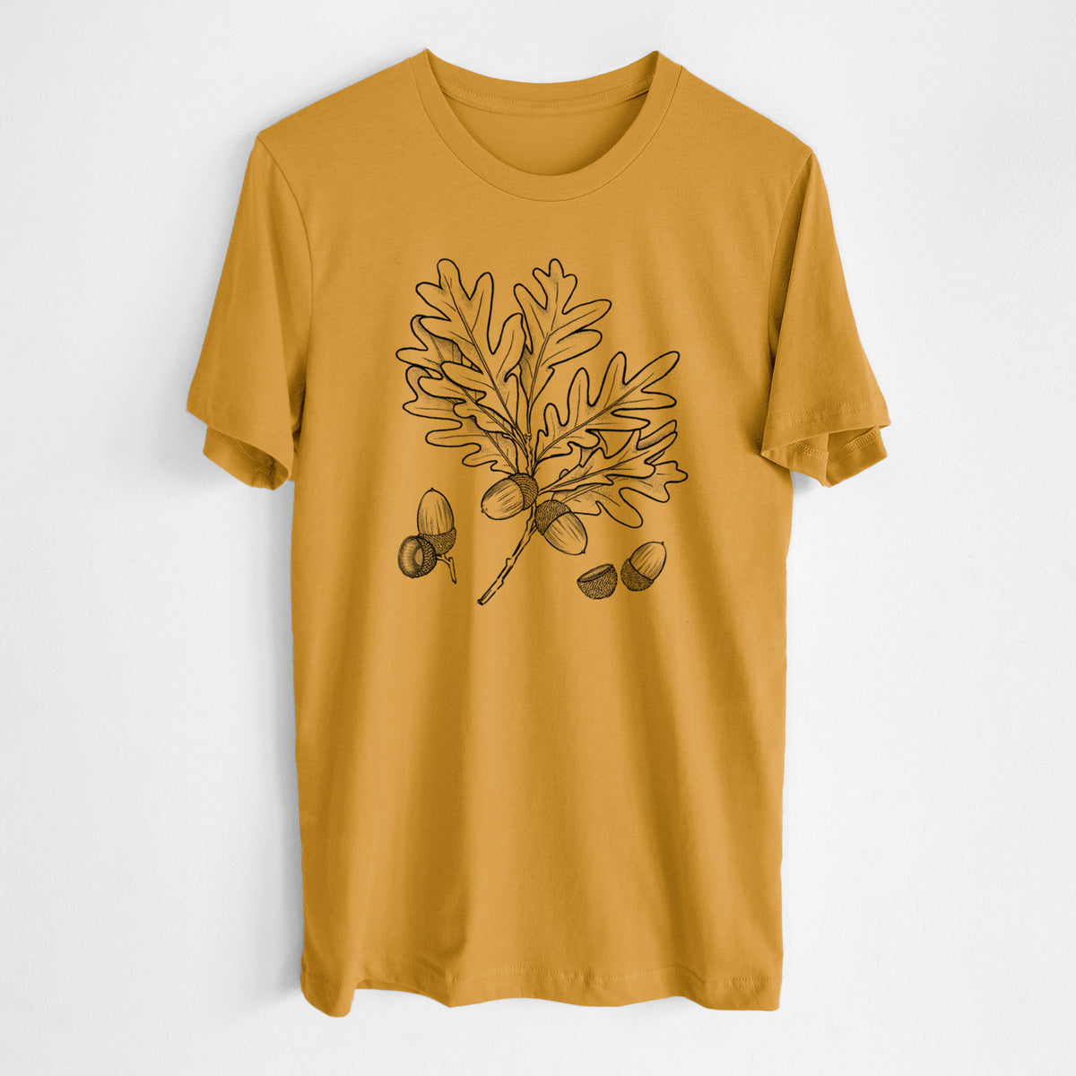 White Oak Branch with Acorns - Quercus alba - Lightweight 100% Cotton Unisex Crewneck