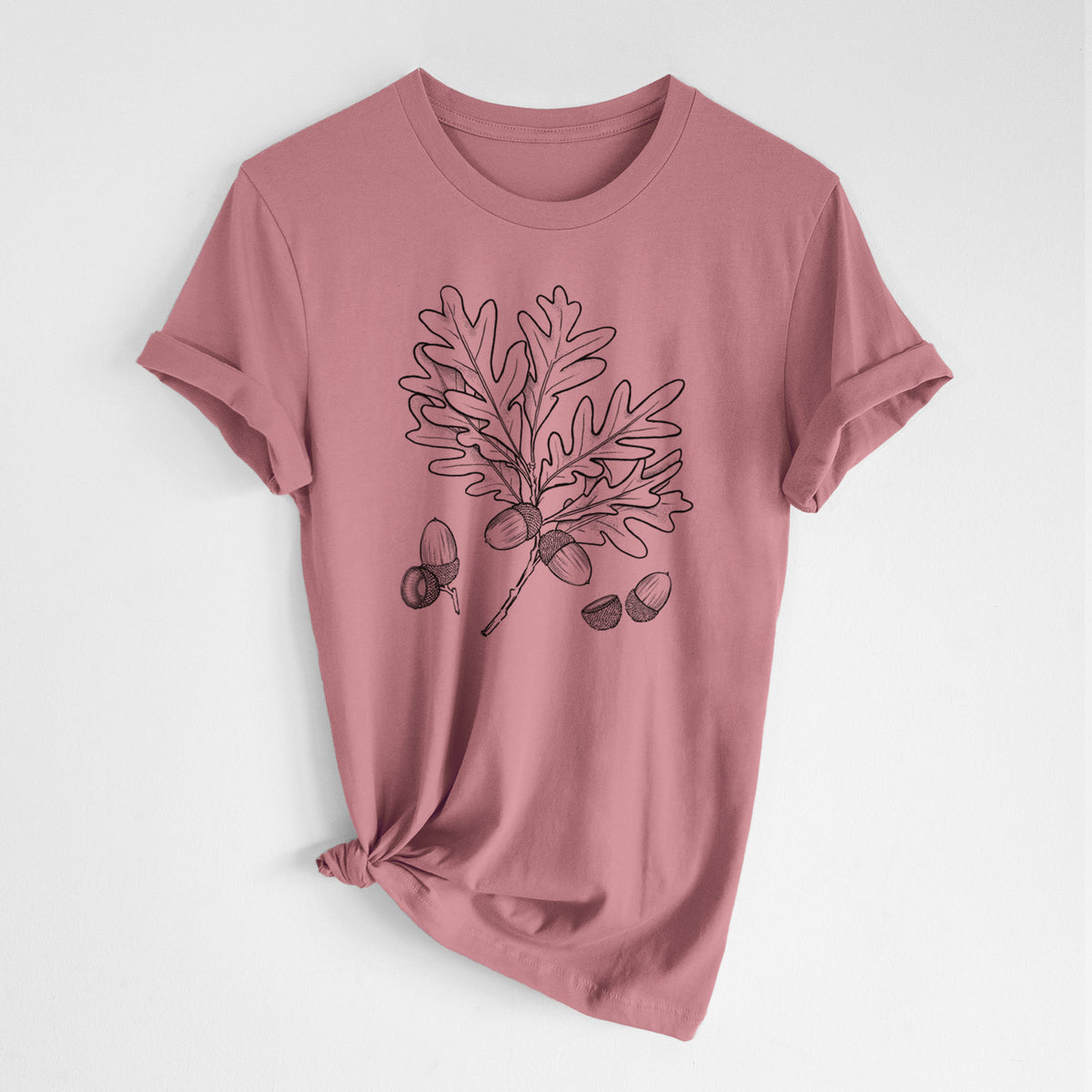 White Oak Branch with Acorns - Quercus alba - Lightweight 100% Cotton Unisex Crewneck