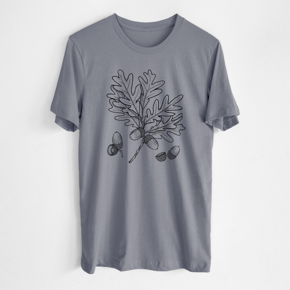 White Oak Branch with Acorns - Quercus alba - Lightweight 100% Cotton Unisex Crewneck