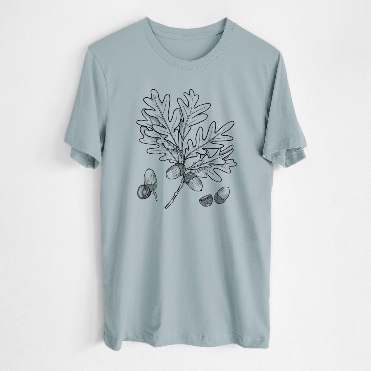 White Oak Branch with Acorns - Quercus alba - Lightweight 100% Cotton Unisex Crewneck