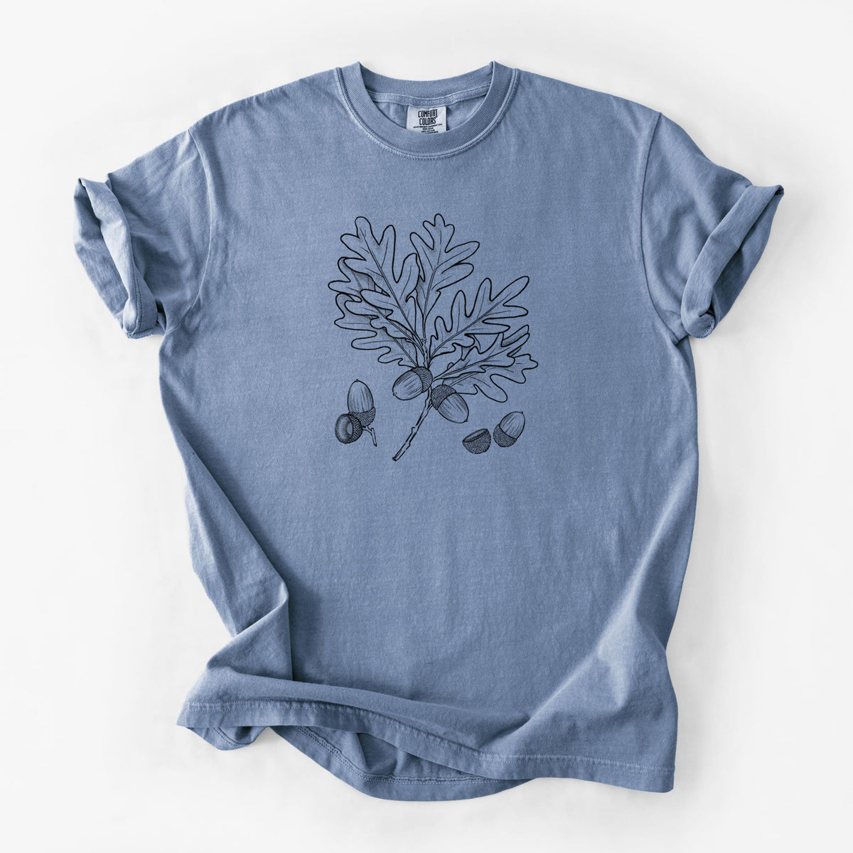 White Oak Branch with Acorns - Quercus alba - Unisex Comfort Colors Garment-Dyed Heavyweight T-shirt