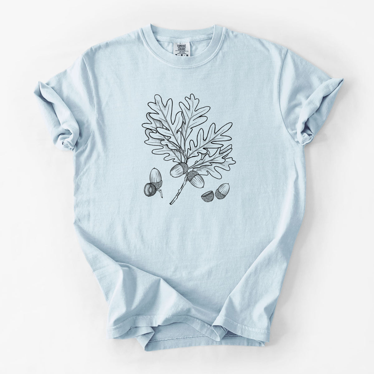 White Oak Branch with Acorns - Quercus alba - Unisex Comfort Colors Garment-Dyed Heavyweight T-shirt