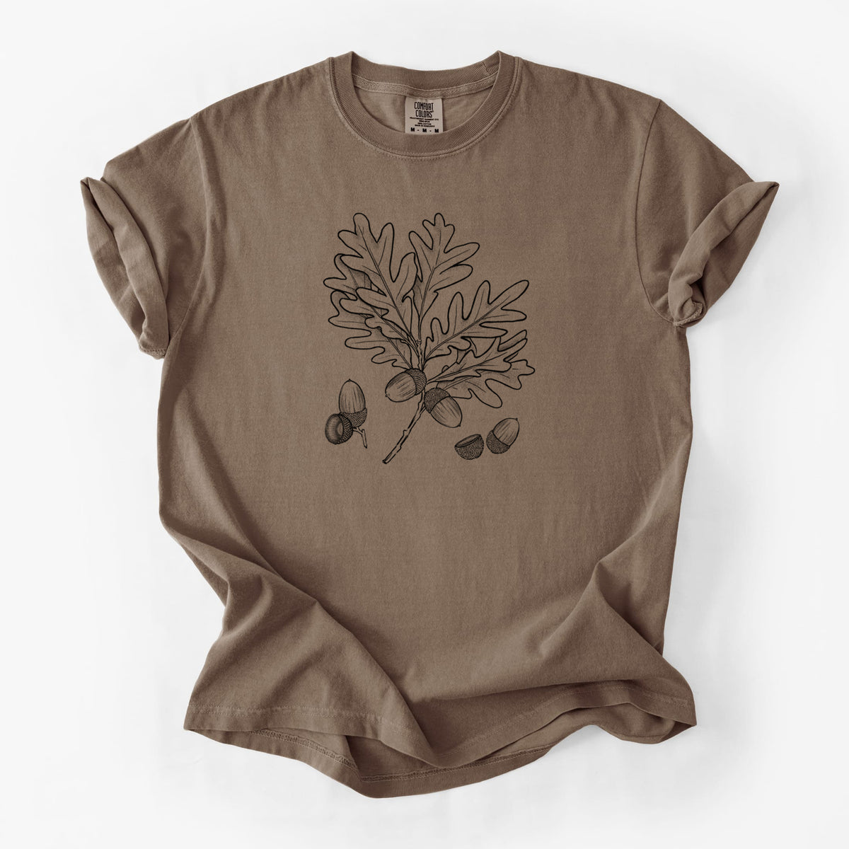White Oak Branch with Acorns - Quercus alba - Unisex Comfort Colors Garment-Dyed Heavyweight T-shirt