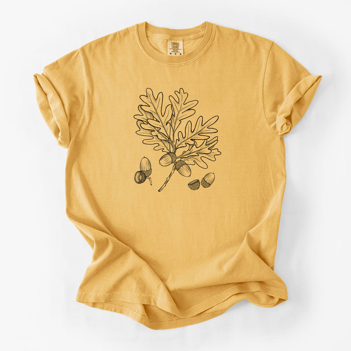 White Oak Branch with Acorns - Quercus alba - Unisex Comfort Colors Garment-Dyed Heavyweight T-shirt