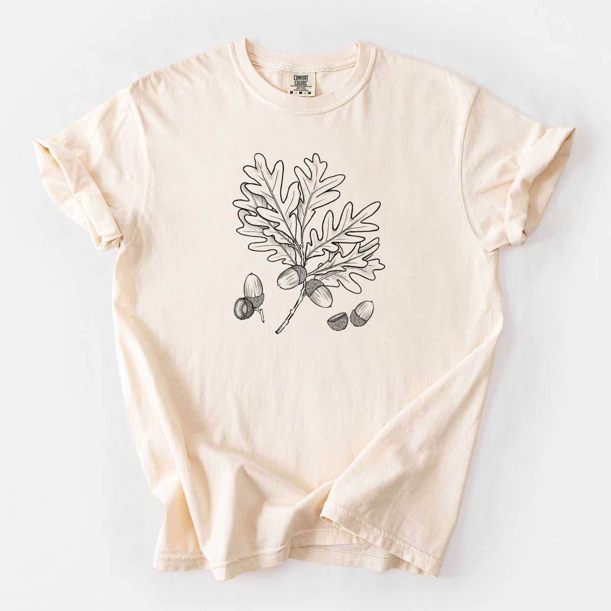 White Oak Branch with Acorns - Quercus alba - Unisex Comfort Colors Garment-Dyed Heavyweight T-shirt