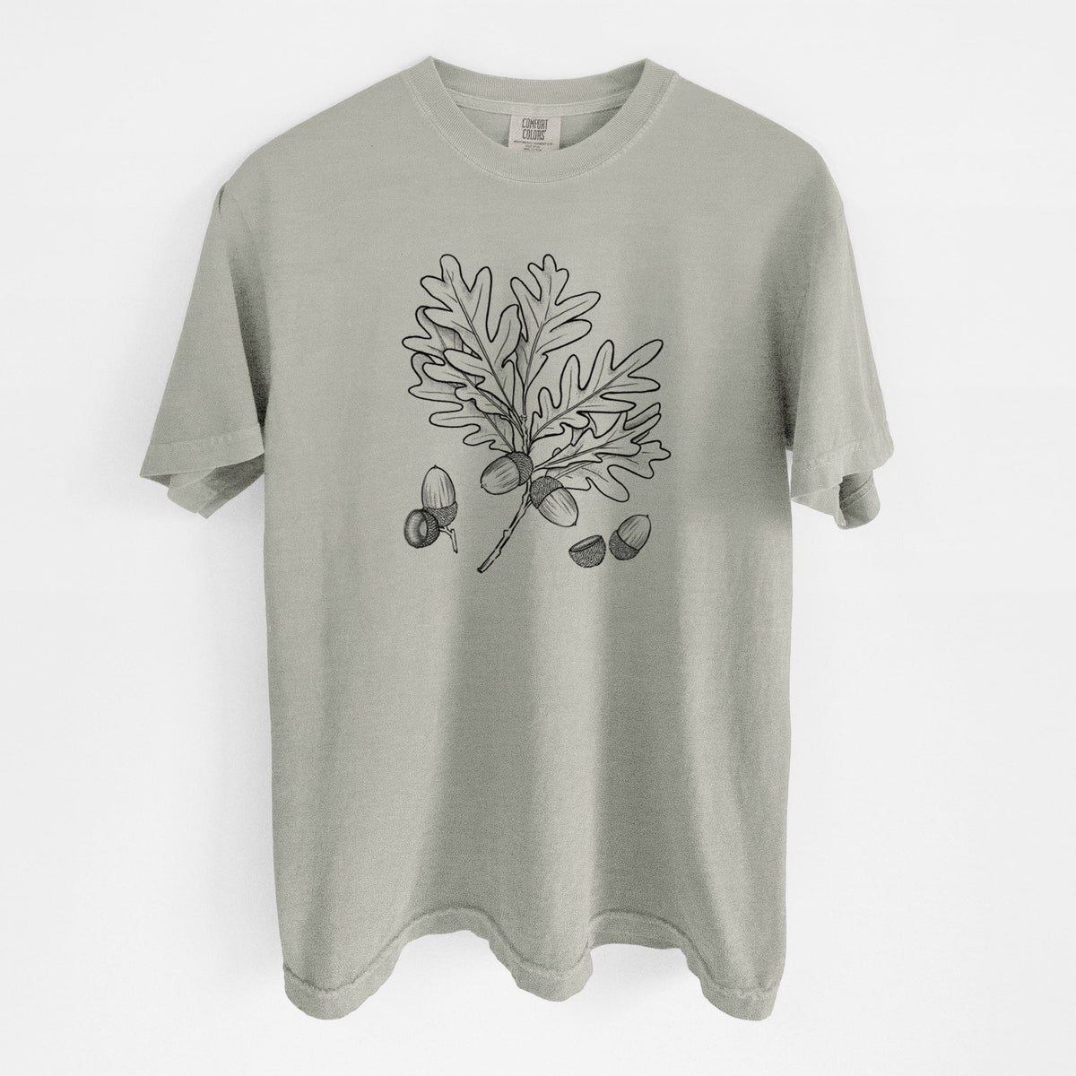 White Oak Branch with Acorns - Quercus alba - Unisex Comfort Colors Garment-Dyed Heavyweight T-shirt