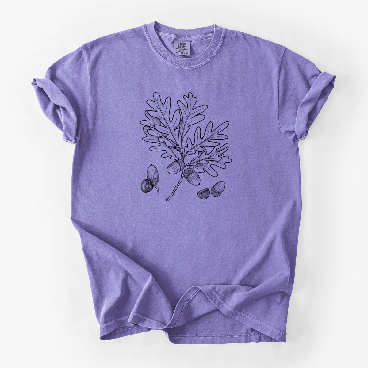 White Oak Branch with Acorns - Quercus alba - Unisex Comfort Colors Garment-Dyed Heavyweight T-shirt