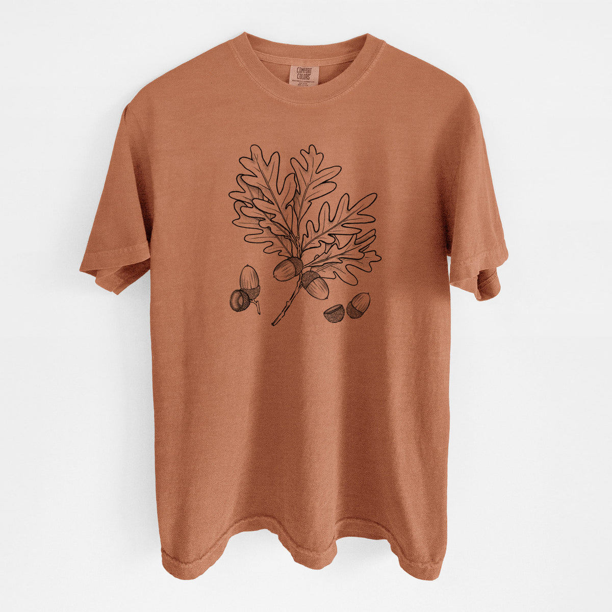 White Oak Branch with Acorns - Quercus alba - Unisex Comfort Colors Garment-Dyed Heavyweight T-shirt