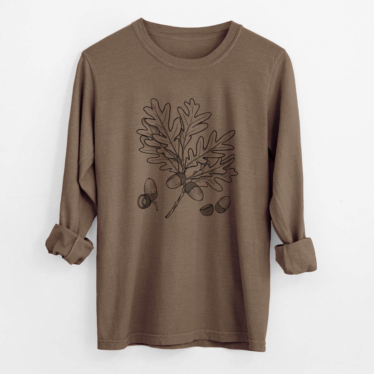 White Oak Branch with Acorns - Quercus alba - Unisex Comfort Colors 100% Cotton Long Sleeve