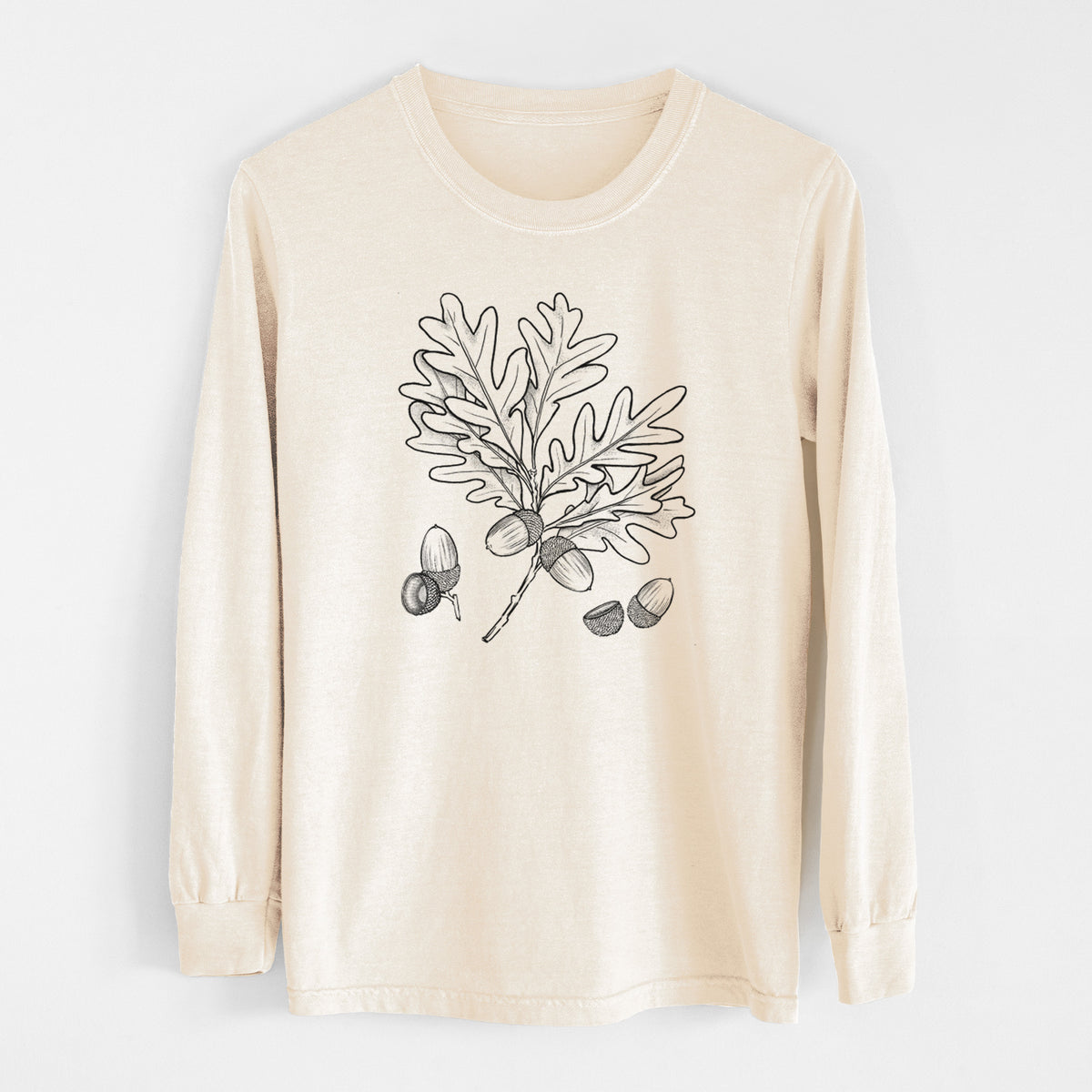 White Oak Branch with Acorns - Quercus alba - Unisex Comfort Colors 100% Cotton Long Sleeve