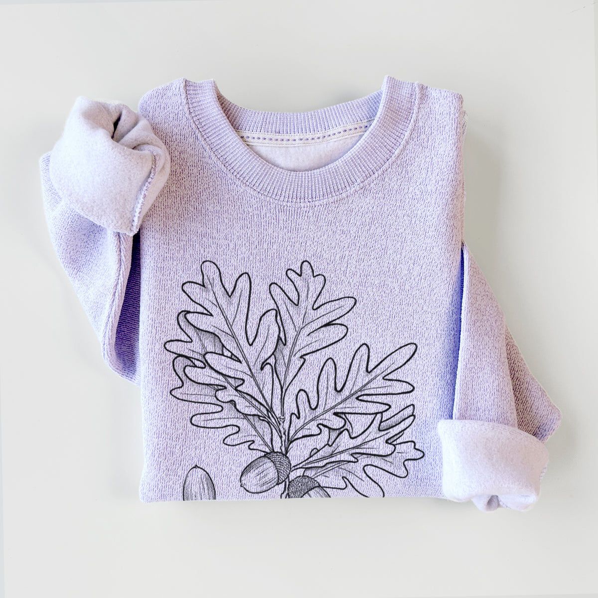 White Oak Branch with Acorns - Quercus alba - Knit Sweatshirt
