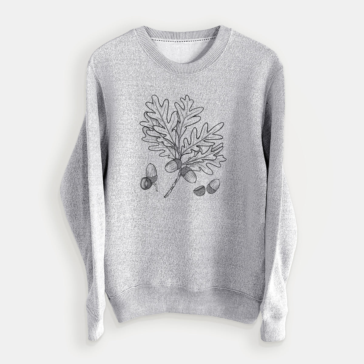 White Oak Branch with Acorns - Quercus alba - Knit Sweatshirt