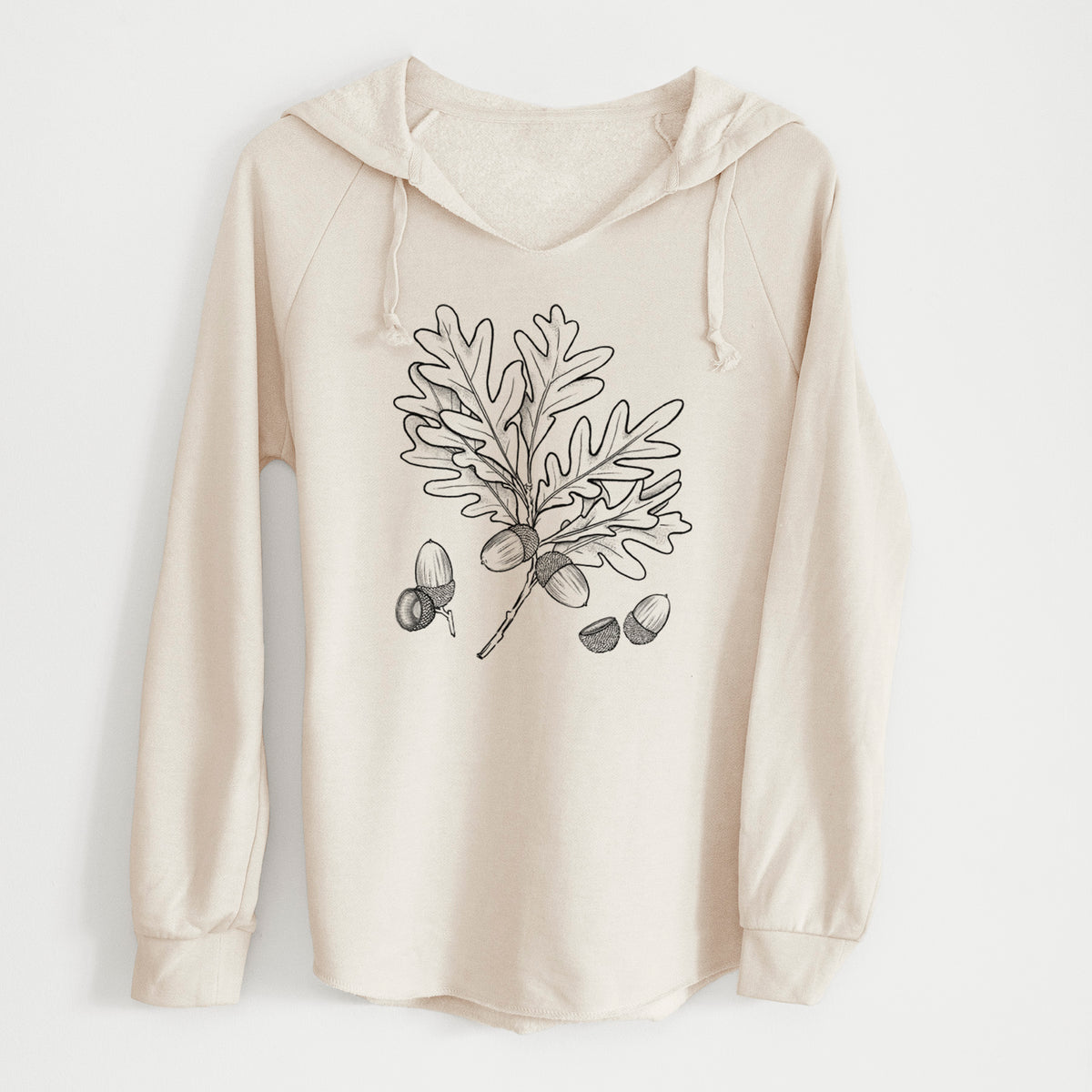 White Oak Branch with Acorns - Quercus alba - Cali Wave Hooded Sweatshirt