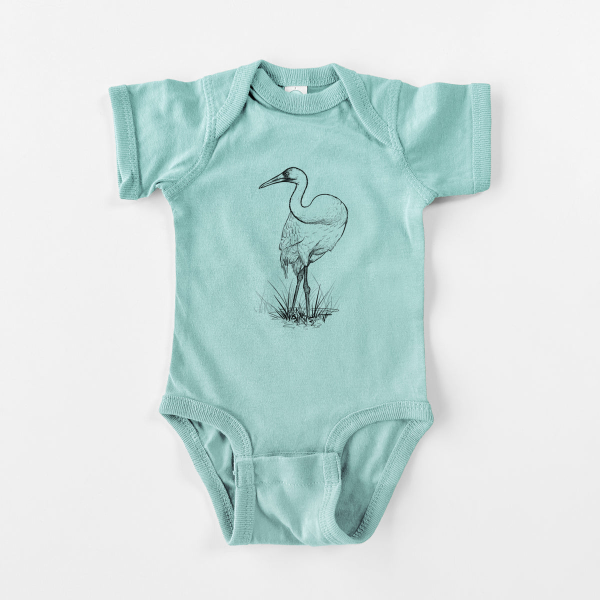 Whooping Crane - Grus americana - Baby Fine Jersey Bodysuit