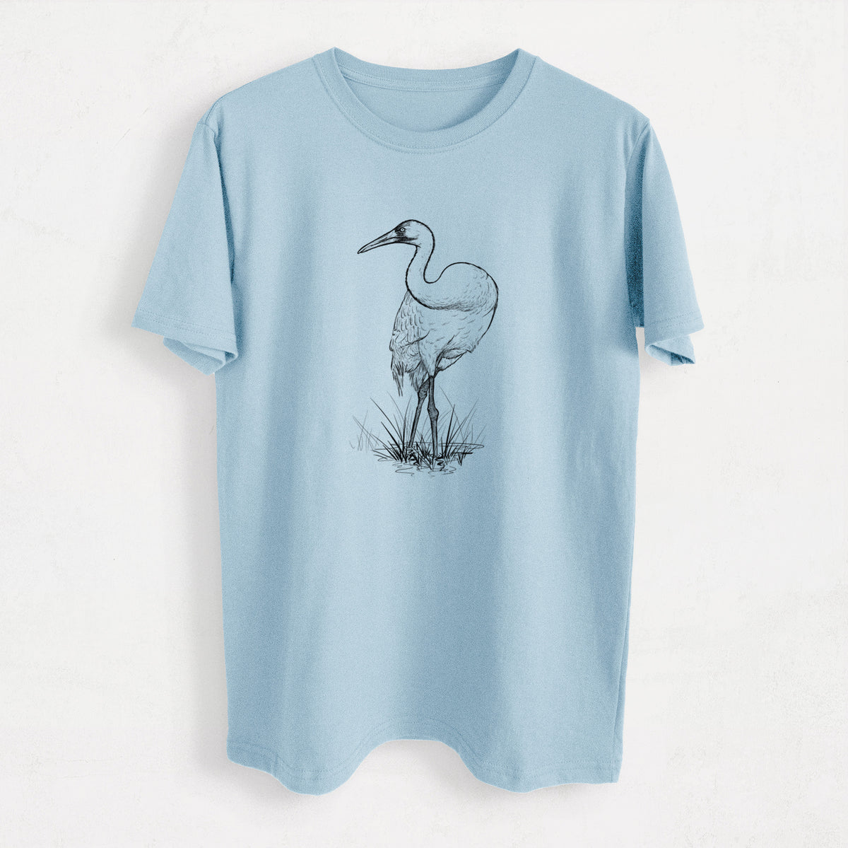 Whooping Crane - Grus americana - Heavyweight Men&#39;s 100% Organic Cotton Tee