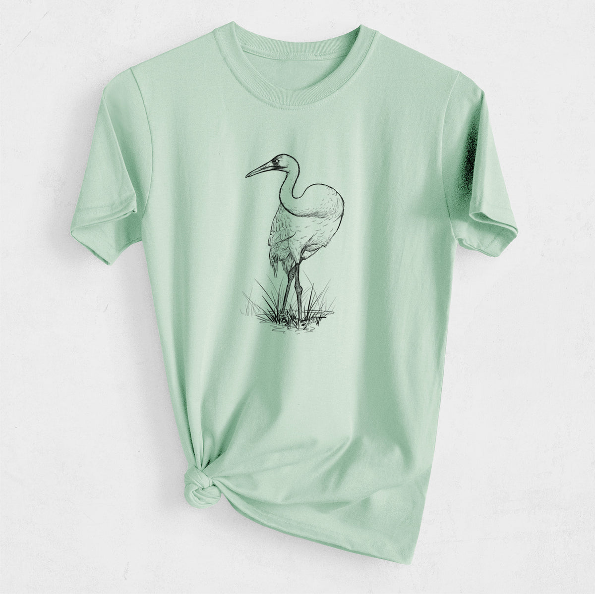 Whooping Crane - Grus americana - Heavyweight Men&#39;s 100% Organic Cotton Tee