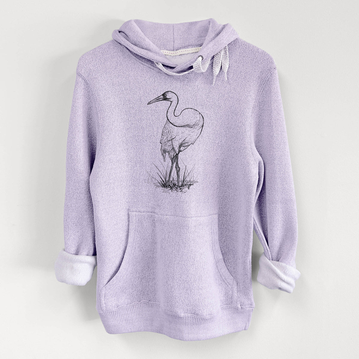 Whooping Crane - Grus americana - Knit Hoodie