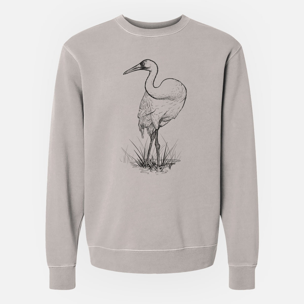 Whooping Crane - Grus americana - Unisex Pigment Dyed Crew Sweatshirt