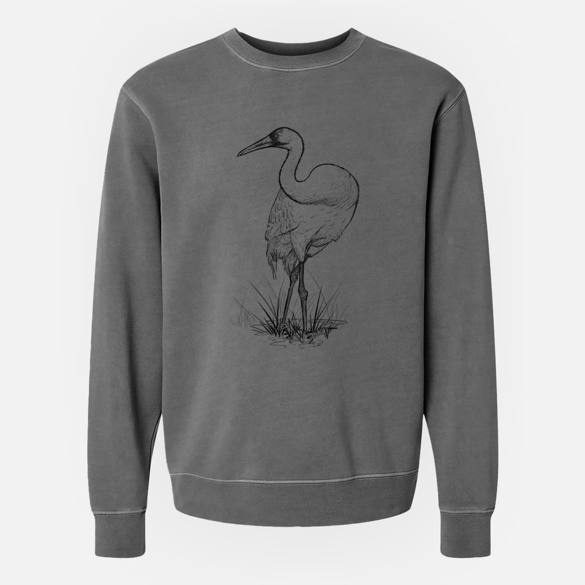 Whooping Crane - Grus americana - Unisex Pigment Dyed Crew Sweatshirt