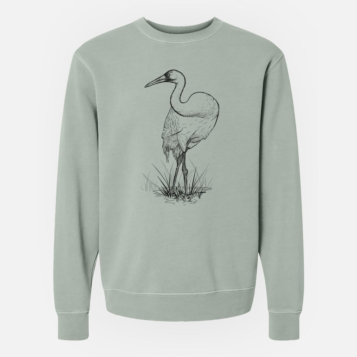 Whooping Crane - Grus americana - Unisex Pigment Dyed Crew Sweatshirt