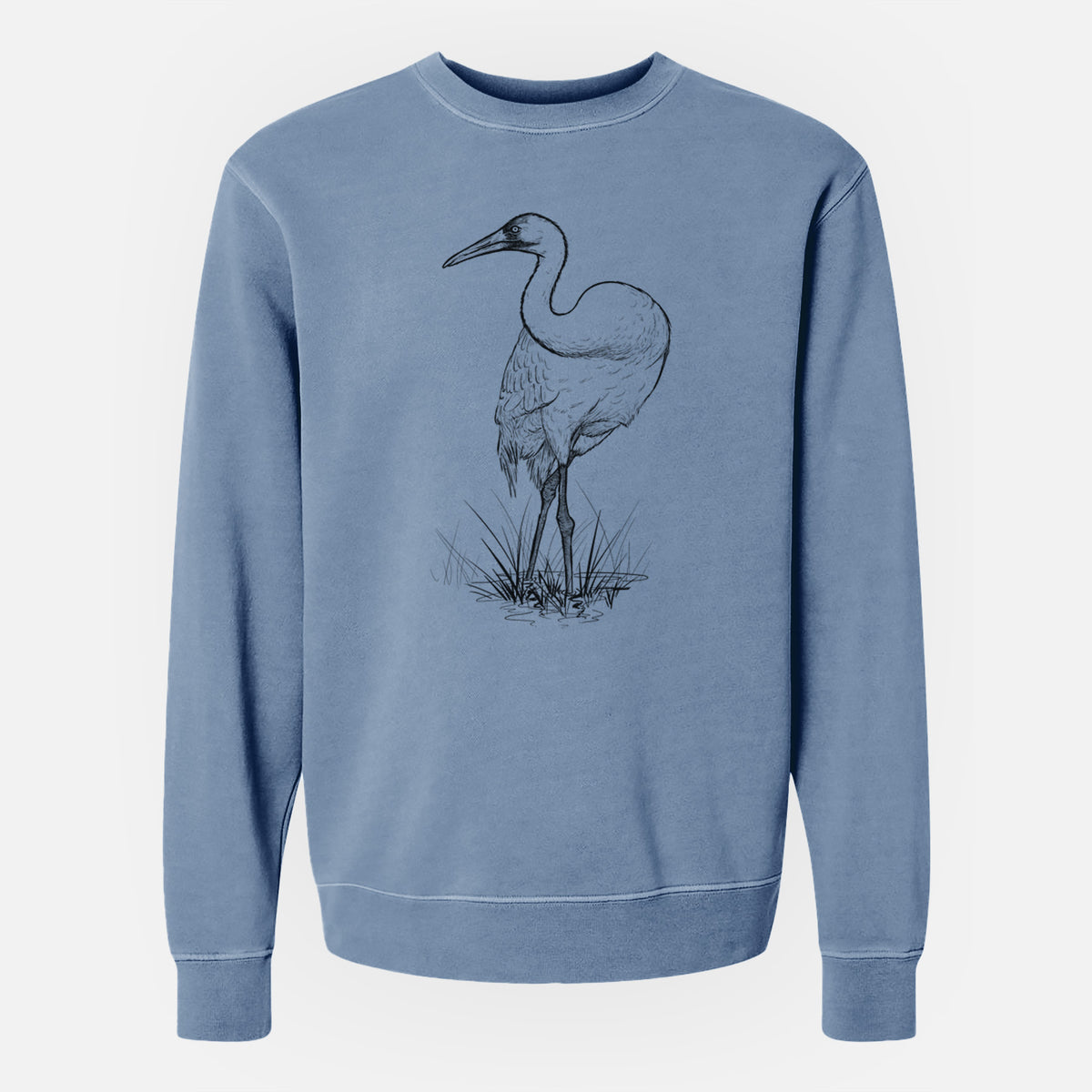 Whooping Crane - Grus americana - Unisex Pigment Dyed Crew Sweatshirt