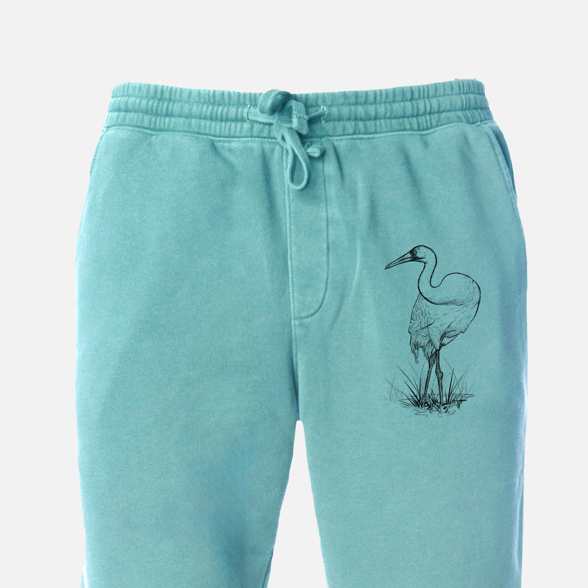 Whooping Crane - Grus americana - Unisex Pigment Dyed Sweatpants