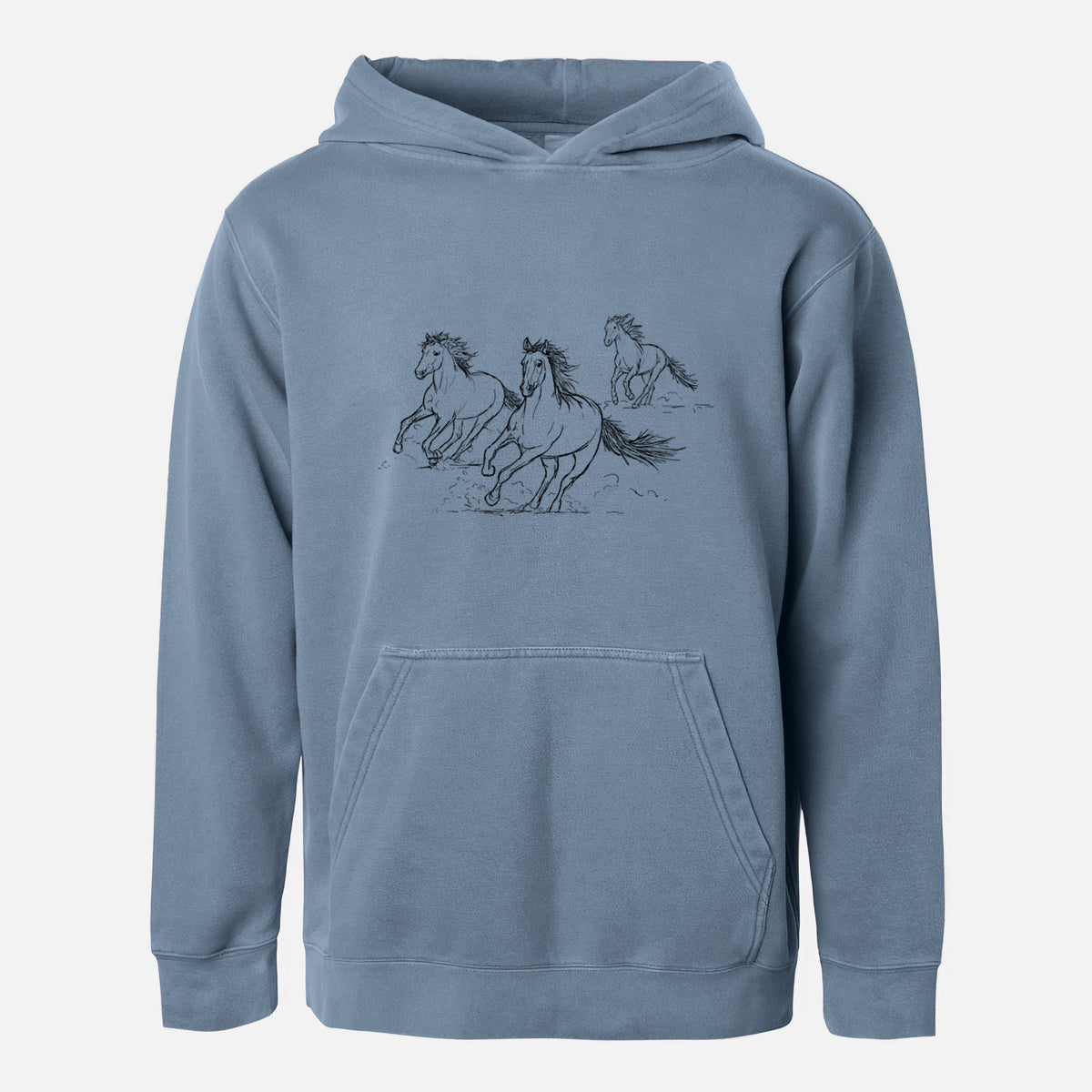 Wild Horses Running - Youth Pigment Dyed Hoodie