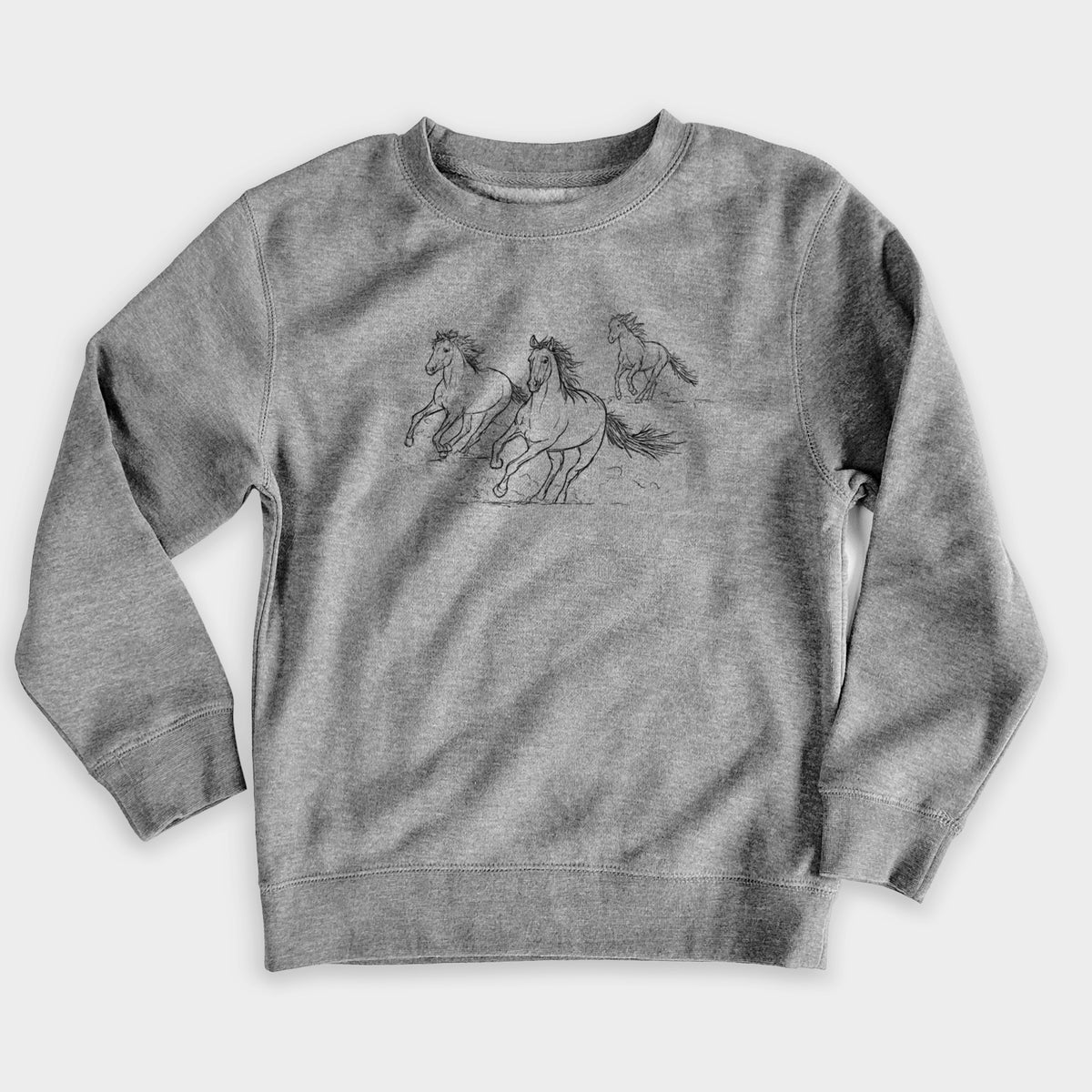 Wild Horses Running - Youth Lightweight Crewneck Sweatshirt