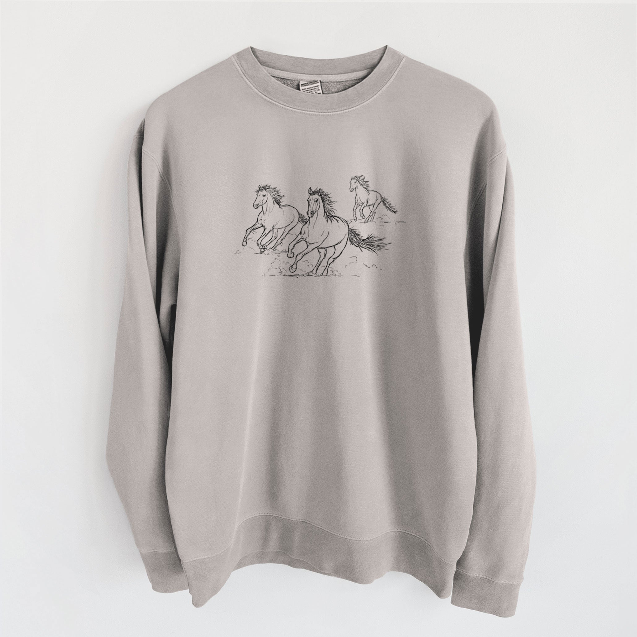 Wild Horses Running - Unisex Pigment Dyed Crew Sweatshirt