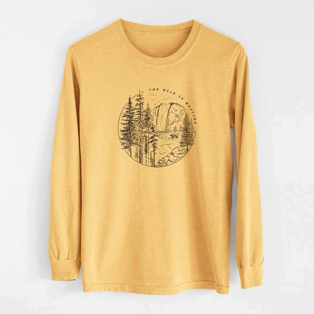 The Wild is Waiting - Men&#39;s Heavyweight 100% Cotton Long Sleeve