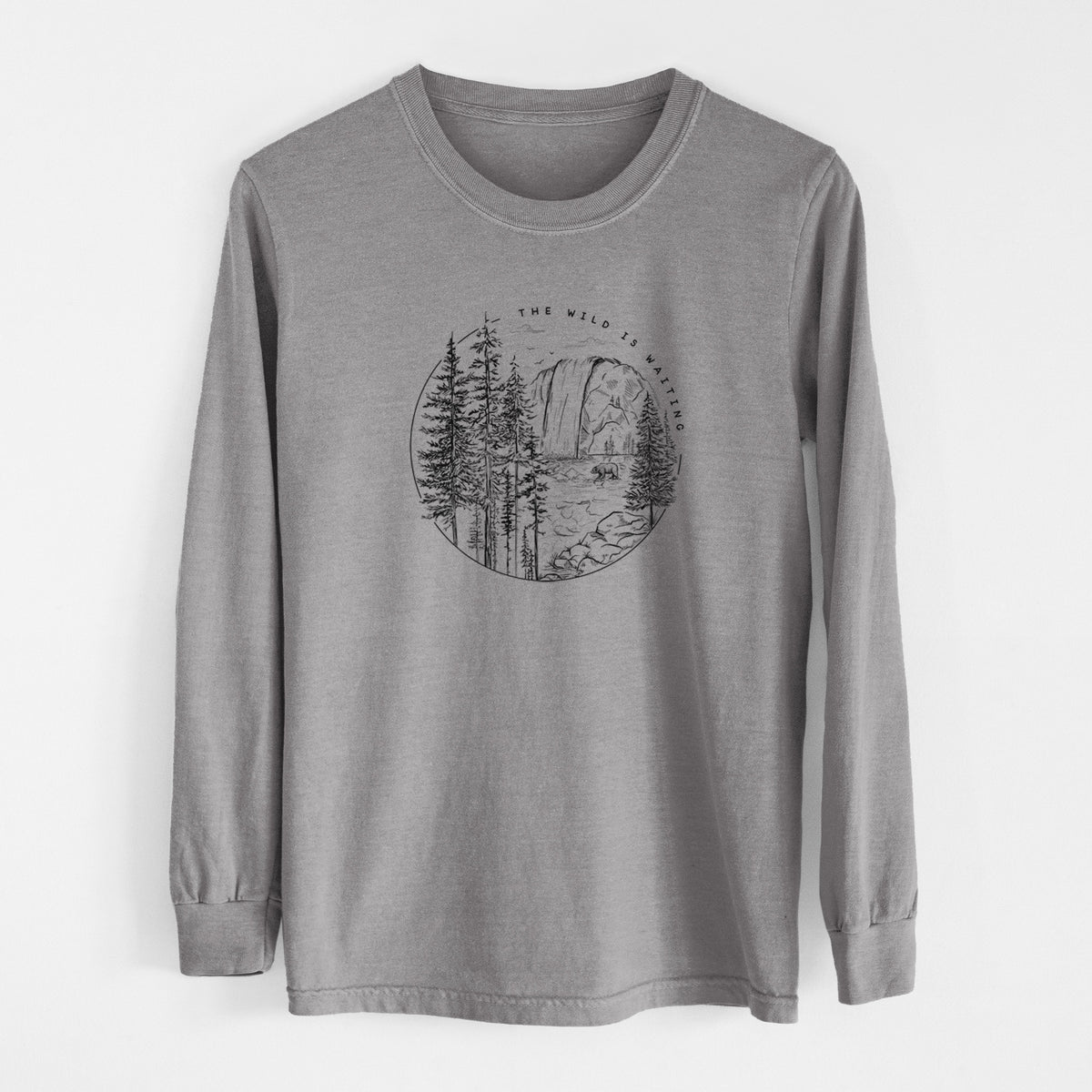 The Wild is Waiting - Men&#39;s Heavyweight 100% Cotton Long Sleeve