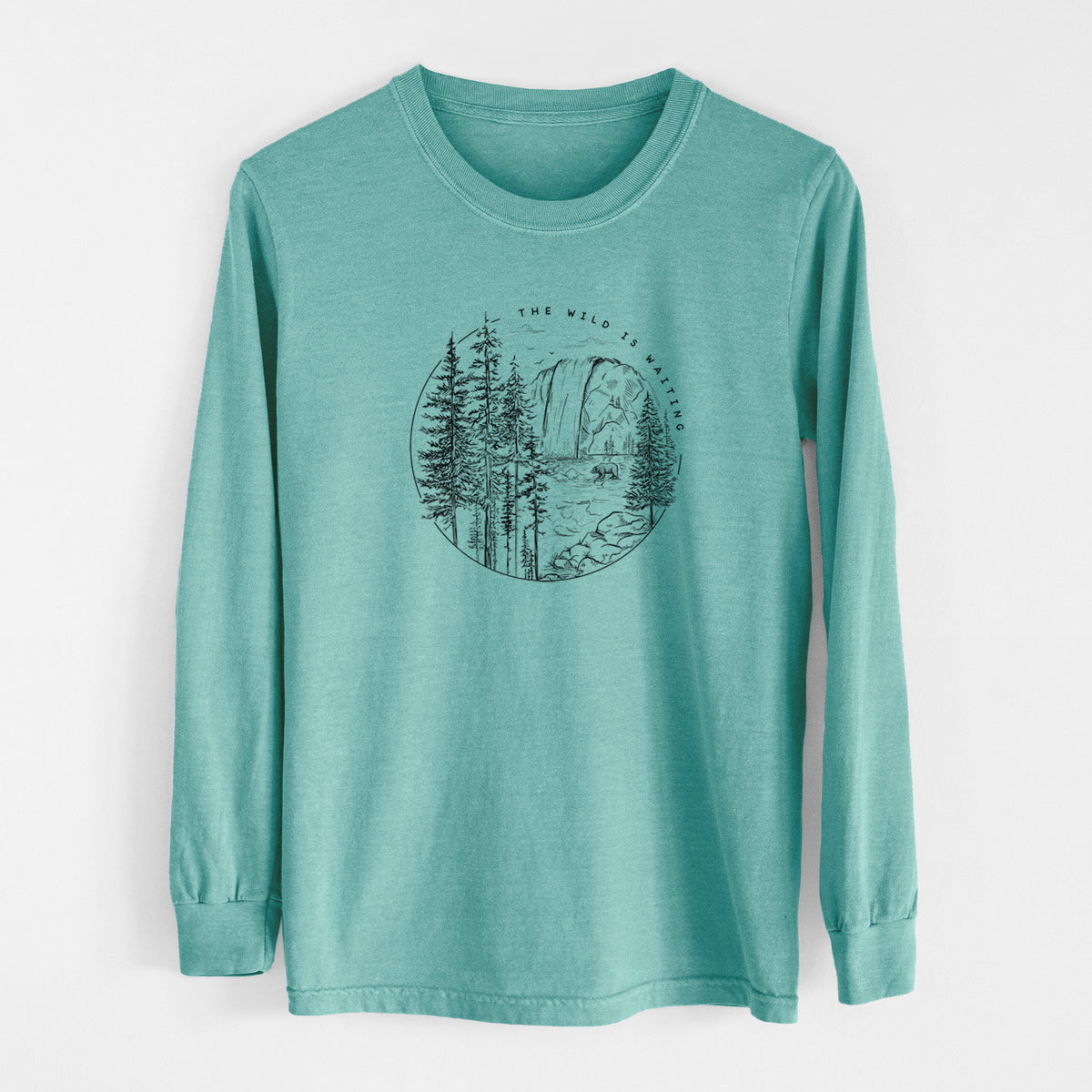 The Wild is Waiting - Men&#39;s Heavyweight 100% Cotton Long Sleeve